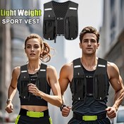 Resim Rahat Moda Spor Ekipman Çantası Açık Koşu Fitness Yelek Paketi Çoklu Cep Telefon Anahtar Depolama Sırt Çantası Yürüyüş Su Şişesi Tutucu Balıkçılık Göğüs Çantası Çift Omuz Bel Paketi Çok Fonksiyonlu Depolama Yeleği 