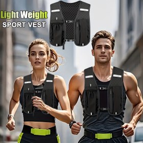 Resim Rahat Moda Spor Ekipman Çantası Açık Koşu Fitness Yelek Paketi Çoklu Cep Telefon Anahtar Depolama Sırt Çantası Yürüyüş Su Şişesi Tutucu Balıkçılık Göğüs Çantası Çift Omuz Bel Paketi Çok Fonksiyonlu Depolama Yeleği 