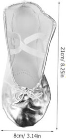 Resim Çocuklar Kızlar İçin Bale Ayakkabıları Streç Süet Olmayan Taban Pu Deri Bale Dans Ayakkabıları Beden 34 