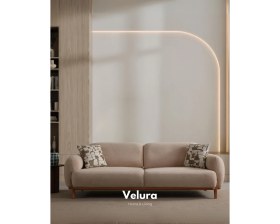 Resim Velura Home & Living Vezir Sırt Mekanizmalı 3 Adet Üçlü Kanepe & 3'lü Koltuk (3+3+3) - Krem 
