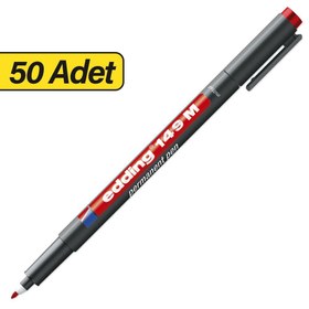 Resim Edding 149M Asetat Kalemi Silgili M Uç 50 Adet - Kırmızı (5 Kutu) 