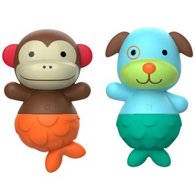 Resim Skip Hop Zoo Banyo Oyuncağı Maymun Köpek - Beyaz / 9+ Ay 