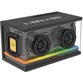 Resim Lenyes S839 Rgb Işıklı Taşınabilir Tws Bluetooth Hoparlör V5.2 Siyah 