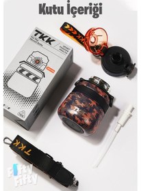 Resim Tkk 600 Ml Çelik Su Matarası Çift Kullanım Pipetli/rahat İçim 12 Saat Sıcak/24 Saat Soğuk Termos -2029-600ml Turuncu 