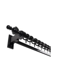 Resim Boni Modern Rustik Ahşap Rustik Perde Askısı Tek Raylı-siyah 125 Cm Siyah 