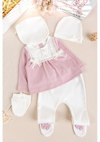 Resim Babymod Fistolu 100% Pamuk Kız Bebek Takım 5'li Set Gülkurusu 