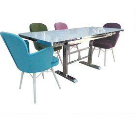 Resim Masa Sandalye Kelebek Kayın Retro Manuel Model Takım Yan Açıl Cam Orta Ayak Çelik Nikelaj El Yapım 