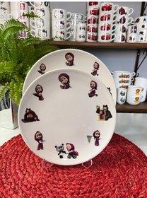 Resim 6 Parça Maşa ve Koca Ayı Model Çocuk Yemek Takımı Beslenme Seti Çok Renkli 