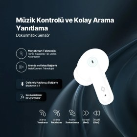 Resim Ttec Airbeat Clap Gerçek Kablosuz Tws Bluetooth Kulaklık Beyaz 2KM160 