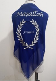 Resim moms and babies İsimli Sünnet Şalı Omuz Örtüsü Maşallah Nakış Işlemeli Kına Şalı Atkı Eldiven Isme Özel 