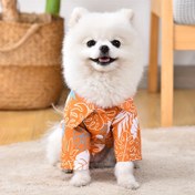 Resim Hawaiian Beach Tasarımı Evcil Hayvan Gömleği, Küçük Evcil Hayvanlar İçin İnce Rahat Yaka Köpek Gömleği, Yazlık Kıyafetler 