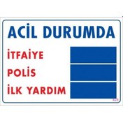 Resim Pvc Levha Quot;Acil Durumdaquot; 25X35 Cm 