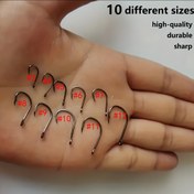 Resim 100/200/300/400/500 adet Daire Balıkçılık Kancaları Seti, Karbon Çelik Tek Dikenli Balık Kancası, Balıkçılık Takımı Aksesuarları 