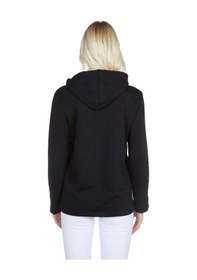 Resim Luvmabelly 4505 Pamuklu Yandan Fermuarlı Lohusa Emzirme Sweatshirt-siyah 