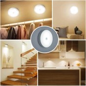 Resim Nirnisa 8 LED Hareket Sensörlü Beyaz Işık USB Şarjlı Mıknatıslı Lamba Merdiven Oda Dolap Işığı Gece Lambası 
