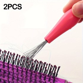 Resim 2 adet Temizleme Aracı Tarak Temizleyici Fırça Saç Fırçaları Temizleyici Saç Toz Salonu Dükkanı Kullanımı Için 