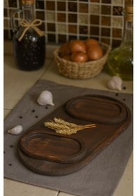 Resim Fam Wood Art Ahşap Dekoratif Çerezlik, Şekerlik, Kahvelik %100 Çam Ağacı Kahverengi 