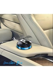 Resim BBS Güneş Enerjili Dönen Helikopter Araba Dekoru – Lüks Metal Gövde, Güneşle Otomatik Dönüş Maviİ 