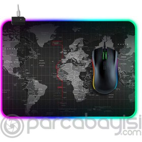 Resim ALLY Dünya Desenli RGB Led Işıklı Oyuncu Mouse Pad 300*250*4MM 