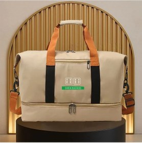 Resim Motion003 Khaki Sporcu Çantası - Dayanıklı Polyester Fitness Valizi - Fermuarlı Bol Cepli Haki 