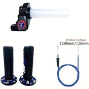 Resim Dream011 Motosiklet Tutacakları 1/4 Hızlı Dönüş Gaz Kelebeği 1200mm Kablo Dirt Pit Bike Mavi 
