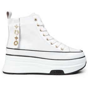 Resim Deery Kadın Beyaz Rugan High Top Sneaker 