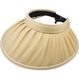 Resim Yeni Büyük Ağız Boş Üst Güneş Şapkası Upf 50+ Uv Korumalı Güneş Koruyucu Şapka Katlanabilir Güneş Koruma Güneşlik Şapka Haki 