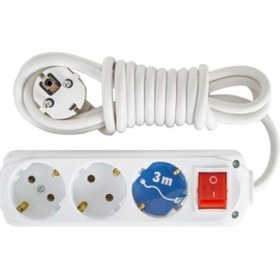 Resim Almera 3'lü Anahtarlı Topraklı Priz 3mt 