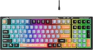 Resim Everest KB-98 SILENT Siyah/Gri/Turuncu SESSİZ Rainbow Q Membrane Oyuncu Klavyesi 