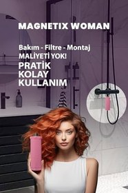 Resim Magnetix Banyo Kireç Kırıcı 1/2 Duş Bataryası Modeli - Kireç Önleyici Duş Başlığı 