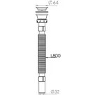 Resim 1.kalite Paslanmaz Çelik Süzgeçli Lavabo Gider Hortumukörüklü Lavabo Sifonueviye Gider Borusu (75 Cm) 