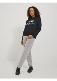 Resim Jjxx Kapüşonlu Rahat Kesim Siyah Kadın Sweatshirt 12250183 001 