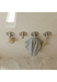 Resim Zift Unique 4 Adet Paslanmaz Çelik Krom Banyo/Bornoz/Havlu Askısı Krom 