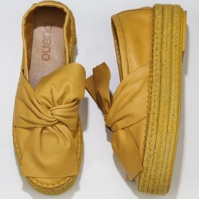 Resim Bueno Shoes Sarı Deri Kadın Dolgu Topuklu Espadril Ayakkabı 01wq3502 