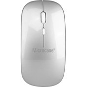 Resim Microcase 1600 Dpı Şarj Edilebilir 2.4 Ghz Çift Modlu Bluetooth Kablosuz MOUSE-AL3761 Gümüş 