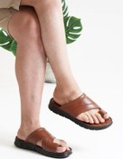 Resim MİRATERLİK ORTOPEDİK TERLİK VE AYAKKABI Erkek Parmak Arası Ortopedik Deri Terlik Yumuşak Ve Esnek Masaj Tabanlı Günlük Terlik 