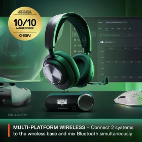 Resim CetKing Arctis Nova Pro x Wireless Xbox Multi-Platform Gaming Kulaklık - Hi-Fi Ses Sürücüleri - Aktif Gürültü Giderme - Gen2 Clearcast Mikrofon - Xbox, Pc, Ps5, Ps4, Switch, Mobil 