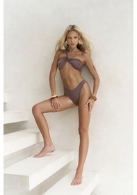 Resim Mai Collection Mai Studios Co. Balisya Tek Omuz Asimetrik Kahve Bikini Üstü Kahve 