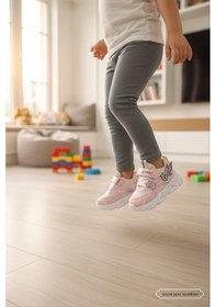 Resim Enoch Kanat Formlu Cırtlı Bağcıklı Bebek İlk Adım Spor Ayakkabı Pembe 