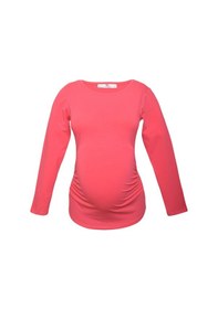 Resim Luvmabelly 2301-2309 Pamuklu Uzun Kollu Hamile T-shirt-pembe 