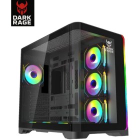 Resim Rgb 7 Fanlı 7X120MM Kumanda + Tuş Rgb Kontrollü Gaming Akvaryum Kasa 