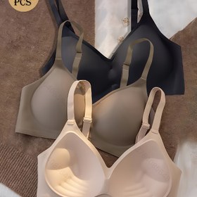 Resim Kadınlar için 3 adet Push-Up Sütyen Seti - Çelik Bantlı Olmayan, El Desteği Kupaları, Yumuşak Kaldırma Tasarımı, Dikişsiz Kapsama, Ayarlanabilir Omuz Askıları ve Fan Şekilli Detaylar, Küçük Göğüsler için Yüksek Destek Olmayan Pedler, Pürüzsüz Dokulu, Nefes Alabilen Malzeme 