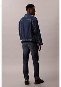 Resim Calvin Klein Erkek Slim Tapered Fit Termal Kumaşlı Jean Pantolon - Koyu Mavi Dark Crescent 