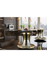 Resim Rova Tr Titanyum Kaplama 6 Kişilk Çay Bardak Seti altın 