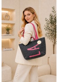 Resim Faralya Life Pamuk Polyester 54 40-60cm Sap Ölçüsünde Çift Saplı Baskılı Plaj Ve Omuz Çantası Çok Amaçlı & Şık Tasarım Koyu Mavi 