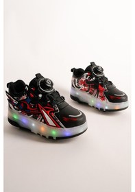 Resim Muggo Pato Çocuk Işıklı Patenli Tekerlekli Sneaker Spor Ayakkabı Siyah 
