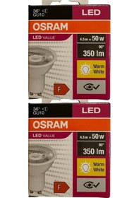 Resim Osram 4.5w 50w 3000k Sarı Işık Gu10 Duylu Par16 Led Spot 2 Adet 