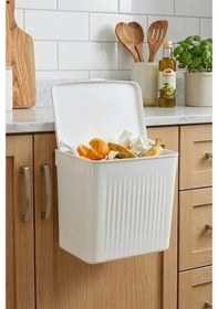Resim Askılı Ve Yapışkanlı Mutfak Ve Banyo İçin Pratik Çöp Kovası 8lt Beyaz 