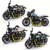 Resim 1 adet havalı motosiklet model oyuncakları, renkli geri dönüş motosiklet oyuncakları, yaratıcı motosiklet model süsleri, karikatür araba kişilik dekorasyon süsleri, tatil hediyeleri 