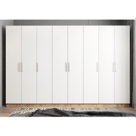 Resim Solo 8 Kapaklı Dolap Gardırop Çam Beyaz 
